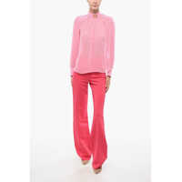 Imbracaminte Dama pagina 392 - Bluze Elisabetta Franchi Silk Blouse With Padded Shoulders Pink Femei (BM 18567931) - B-mall.ro