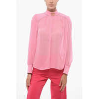 Bluze Silk Blouse With Padded Shoulders Femei