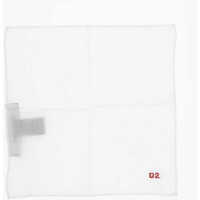 Esarfe Solid Color Cotton Pocket Square With Contrasting Monogram Barbati