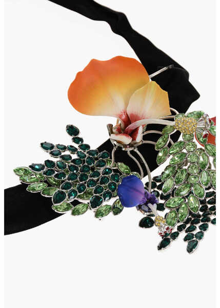 Coliere DSQUARED2 Fabric Necklace With Jewels Maxi Pendant Multicolor Femei (BM 18567958) 3