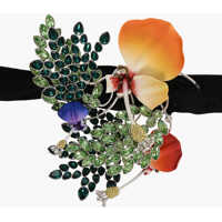 Coliere Fabric Necklace With Jewels Maxi Pendant Femei