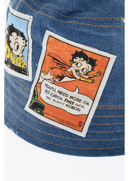 Caciuli DSQUARED2 Denim Bucket Hat With Betty Boop Embroidery Blue Barbati (BM 18567964) 2