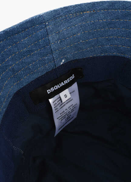 Caciuli DSQUARED2 Denim Bucket Hat With Betty Boop Embroidery Blue Barbati (BM 18567964) 3