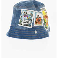 Caciuli Denim Bucket Hat With Betty Boop Embroidery Barbati