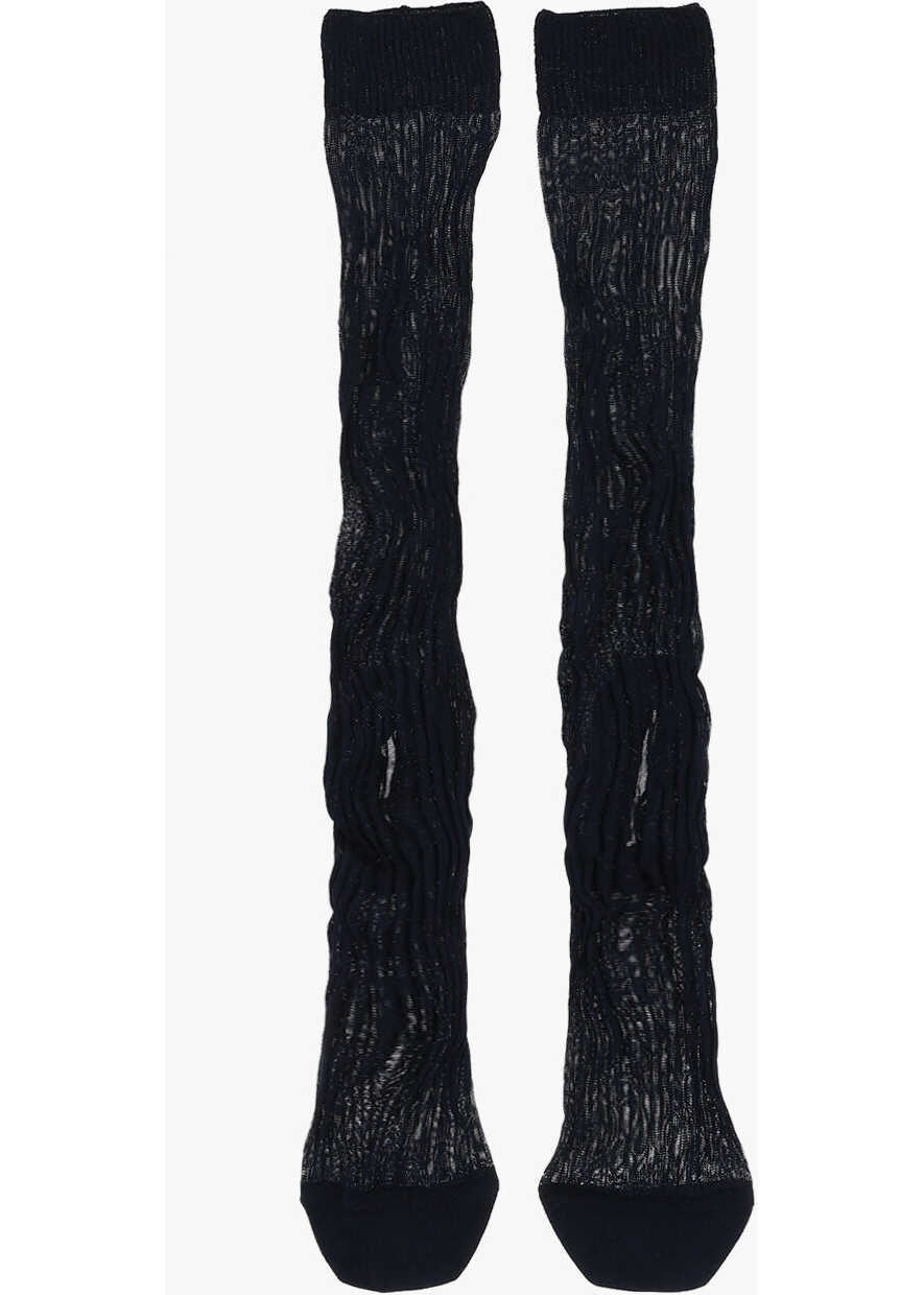 Sosete DSQUARED2 Ribbed Mid-Crew Socks With Cut-Out Detail Blue Femei (BM 18567970) 3