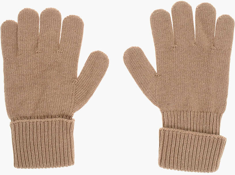 Manusi DSQUARED2 Wool Blend Gloves With Metal Monogram Brown Femei (BM 18567976) 3