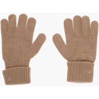 Manusi Wool Blend Gloves With Metal Monogram Femei