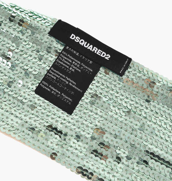 Esarfe DSQUARED2 Solid Color Sequined Foulard Green Femei (BM 18567991) 3