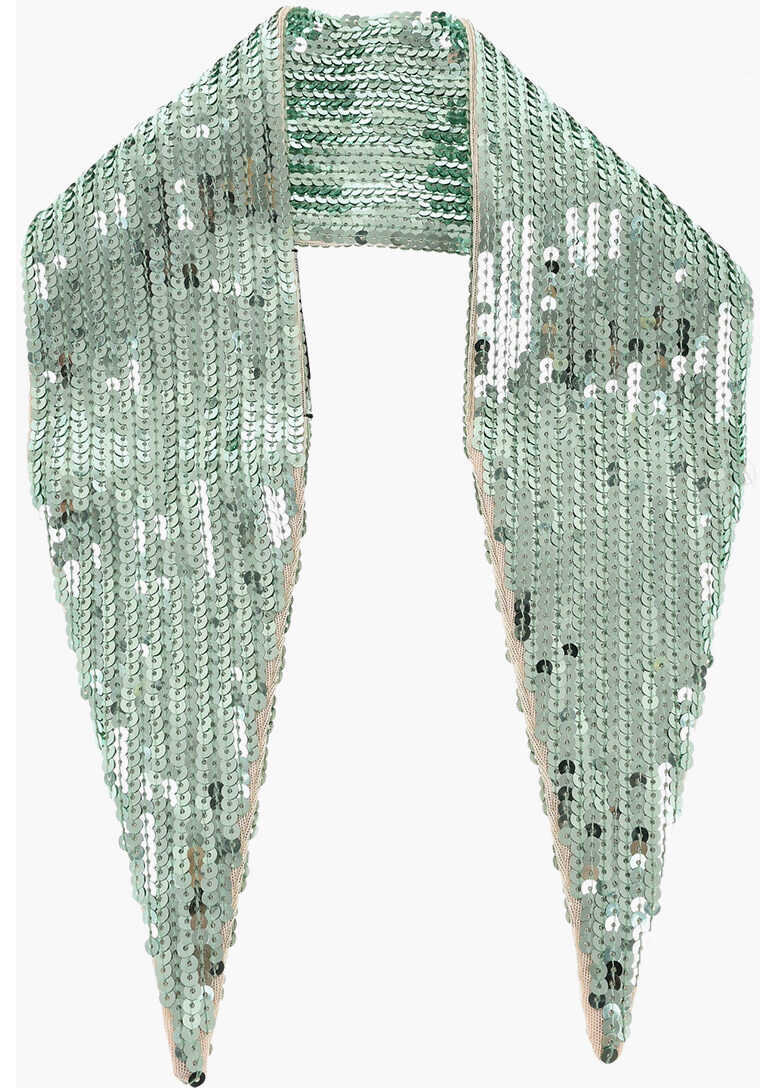 Esarfe DSQUARED2 Solid Color Sequined Foulard Green Femei (BM 18567991) 1