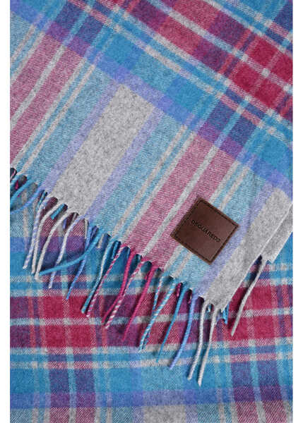 Esarfe DSQUARED2 Tartan Checked Cashmere And Wool Scarf With Fringes Multicolor Barbati (BM 18568000) 2