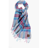 Esarfe Tartan Checked Cashmere And Wool Scarf With Fringes Barbati