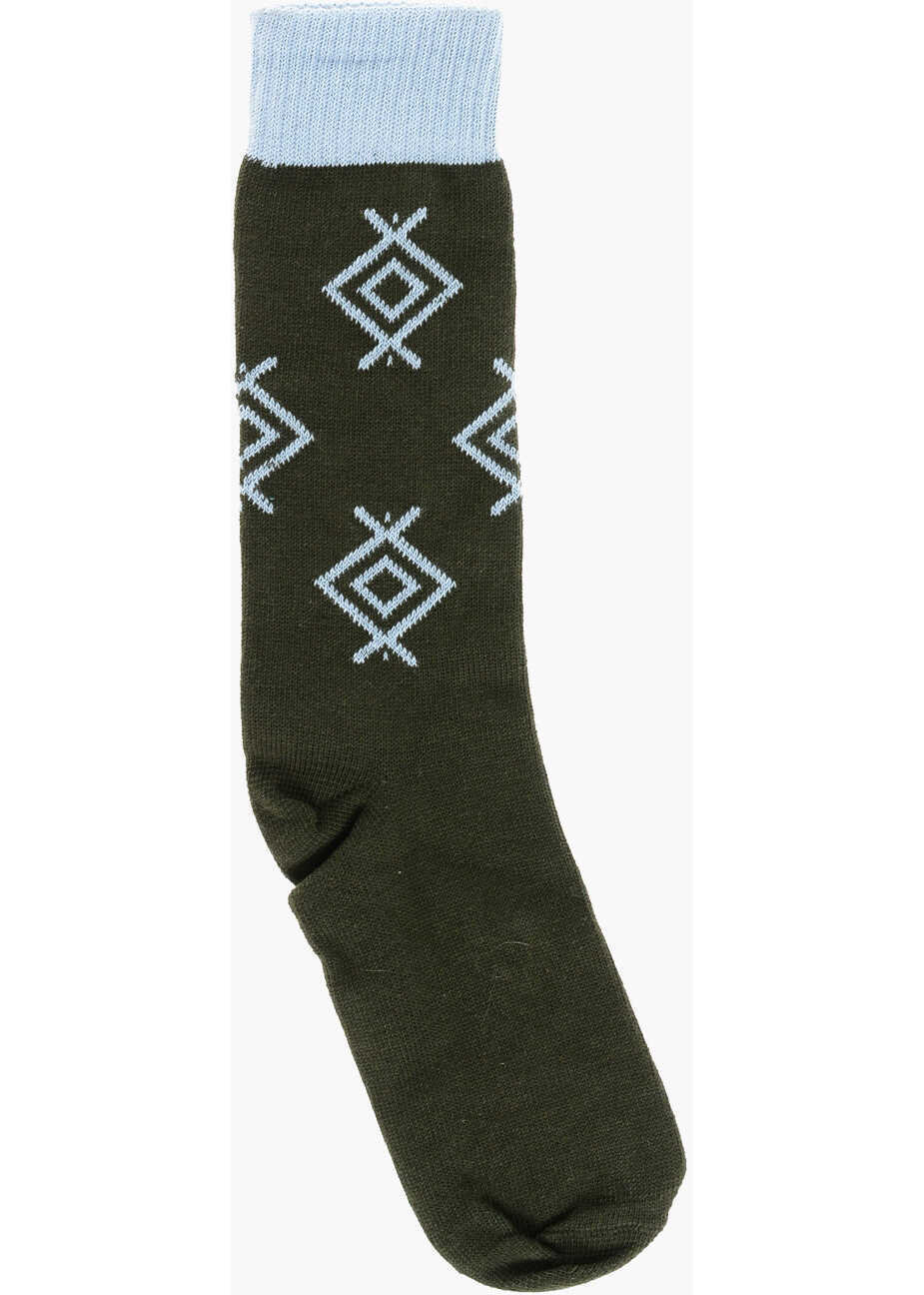 Sosete DSQUARED2 Two-Tone Cotton Long Socks Blue Barbati (BM 18568006) 1