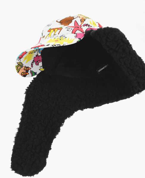 Caciuli DSQUARED2 All-Over Printed Trapper Hat With Faux Fur Inner Multicolor Barbati (BM 18568009) 2