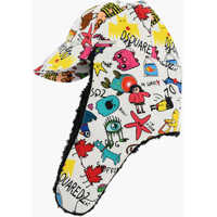 Caciuli All-Over Printed Trapper Hat With Faux Fur Inner Barbati