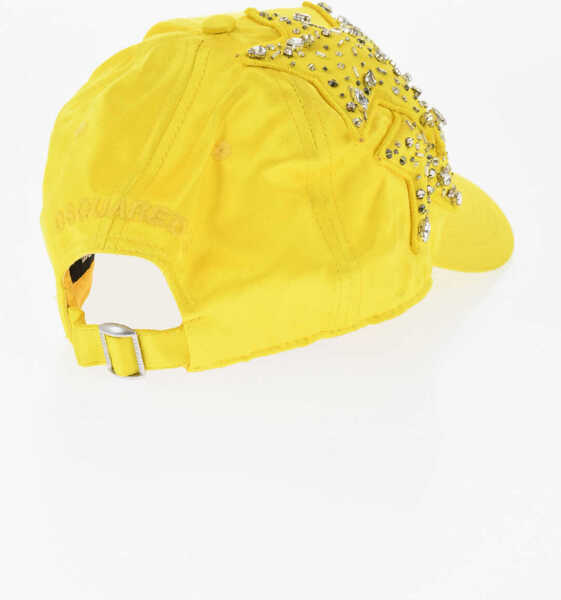 Caciuli DSQUARED2 Embellished Jewels Satin Cap Yellow Femei (BM 18568012) 3