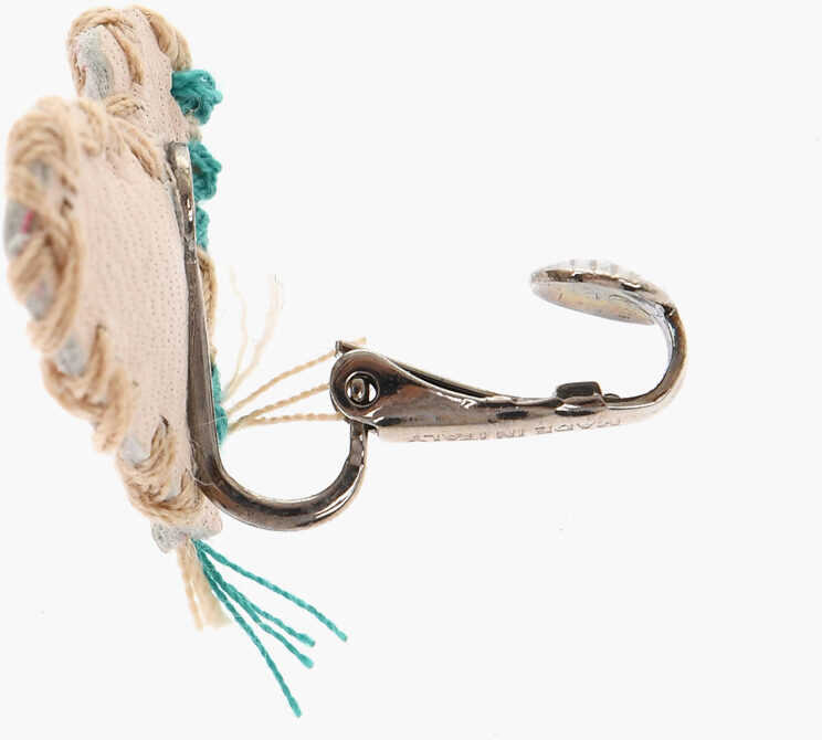 Cercei DSQUARED2 Heart -Shaped Leather Clip-On Single Earrings Beige Barbati (BM 18568033) 3