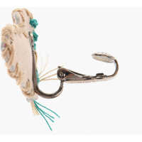 Cercei pentru Barbati - Cercei DSQUARED2 Heart -Shaped Leather Clip-On Single Earrings Beige Barbati (BM 18568033) - B-mall.ro