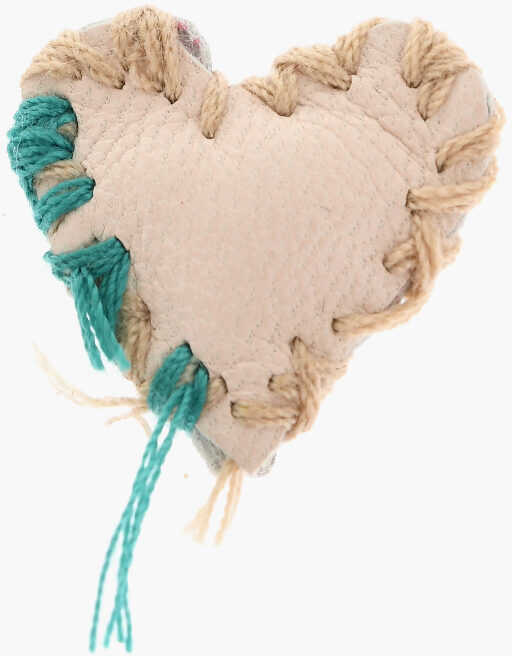 Cercei DSQUARED2 Heart -Shaped Leather Clip-On Single Earrings Beige Barbati (BM 18568033) 1