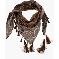 Fulare Printed Silk Foulard With Fringes Barbati