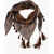 DSQUARED2 Printed Silk Foulard With Fringes Brown
