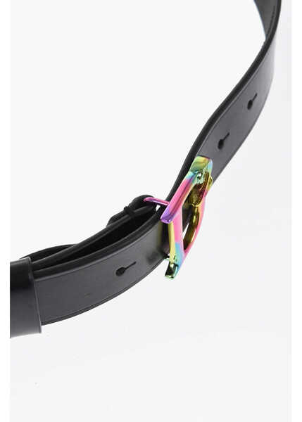 Curele DSQUARED2 Slim Fit Leather Belt With Monogram Buckle 30Mm Black Femei (BM 18568117) 3