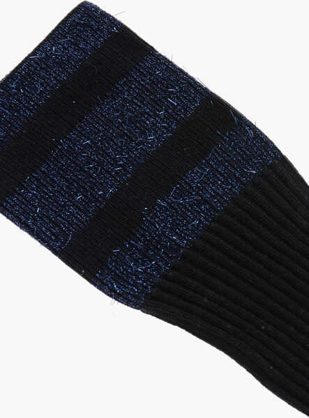 Sosete DSQUARED2 Ribbed Long Socks With Lurex Details Blue Barbati (BM 18568123) 2