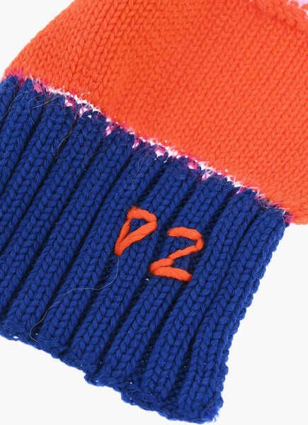 Esarfe DSQUARED2 Vintage Effect Striped Cotton Blend Scarf Orange Barbati (BM 18568147) 2