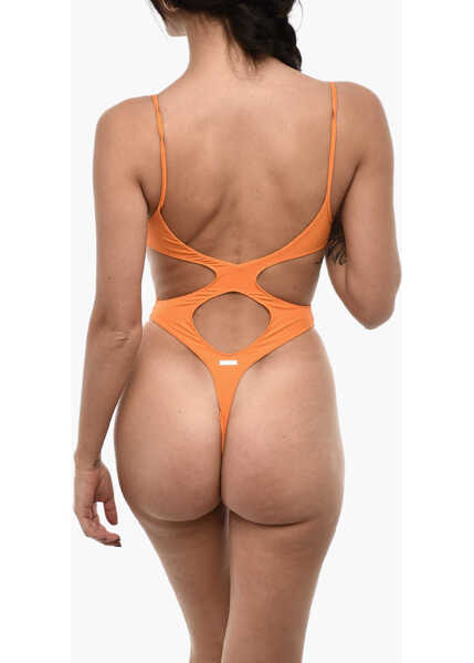 Costume de baie intregi DSQUARED2 Solid Color One Piece Swimsuit With Cut-Out Back Orange Femei (BM 18568153) 2