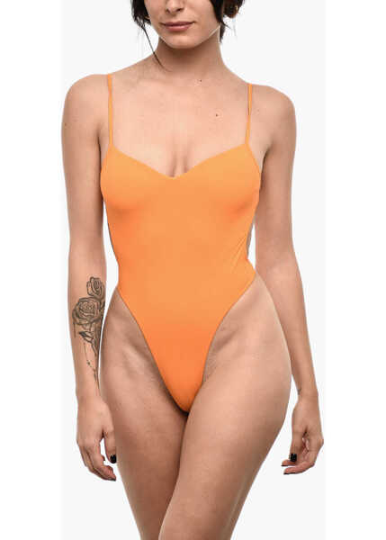 Costume de baie intregi DSQUARED2 Solid Color One Piece Swimsuit With Cut-Out Back Orange Femei (BM 18568153) 1