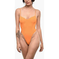 Costume de baie intregi Solid Color One Piece Swimsuit With Cut-Out Back Femei