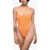 DSQUARED2 Solid Color One Piece Swimsuit With Cut-Out Back Orange