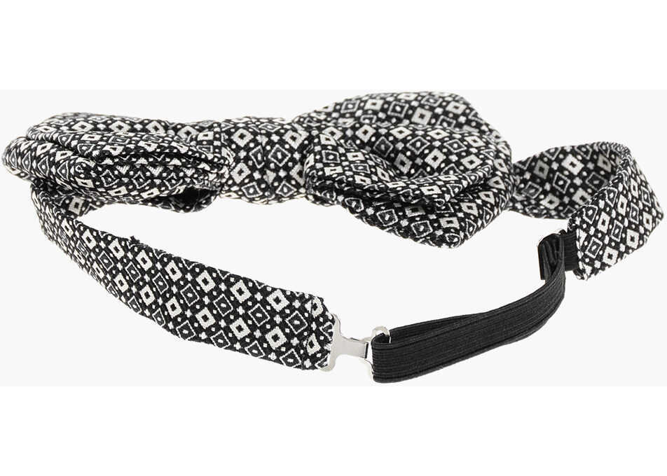 Papioane DSQUARED2 Geometrical Patterned Silk Bow Tie White Barbati (BM 18568159) 2