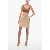 Imbracaminte Dama pagina 402 - Fuste scurte Elisabetta Franchi Double-Breasted Design Tweed Miniskirt Beige Femei (BM 18568162) - B-mall.ro