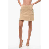 Fuste scurte Double-Breasted Design Tweed Miniskirt Femei