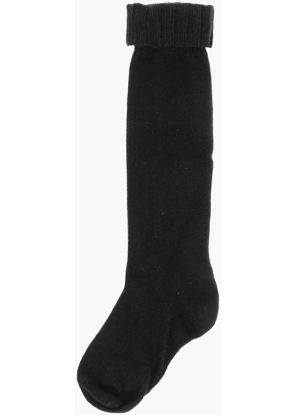 Sosete DSQUARED2 Solid Color Long Socks Black Barbati (BM 18568195) 3