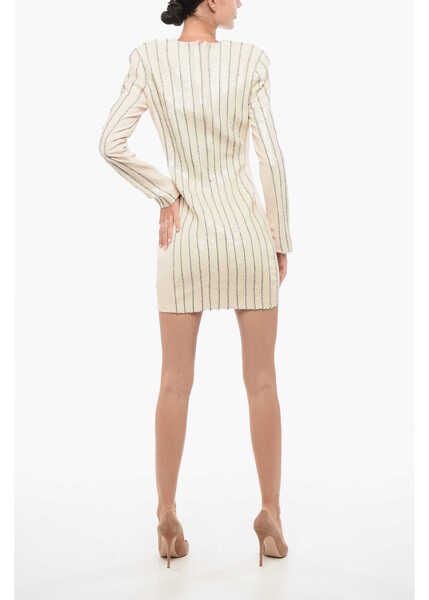 Rochii scurte Elisabetta Franchi Sequined Sheath Dress With Back Zip White Femei (BM 18568210) 2