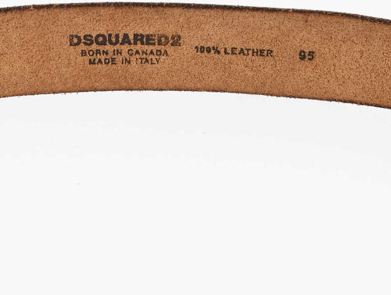 Curele DSQUARED2 Vintage Effect Leather Belt 35Mm Brown Barbati (BM 18568213) 3