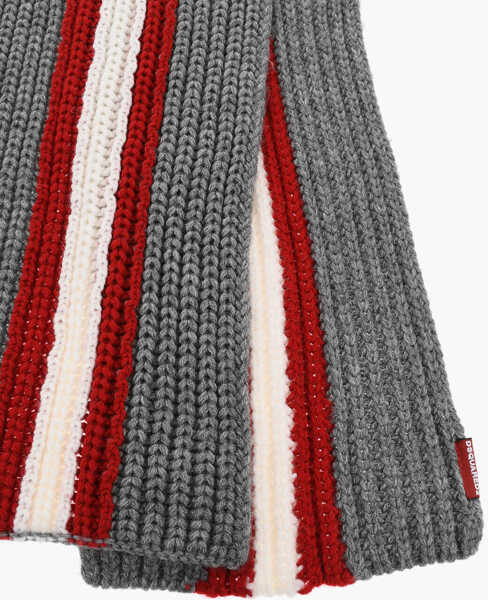 Esarfe DSQUARED2 Striped Alpaca Blend Scarf Red Barbati (BM 18568225) 3