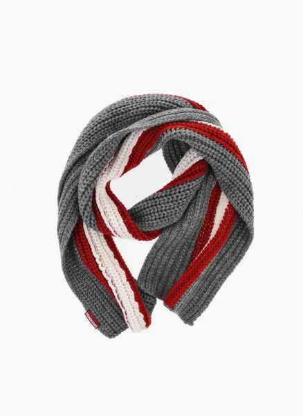 Esarfe DSQUARED2 Striped Alpaca Blend Scarf Red Barbati (BM 18568225) 1