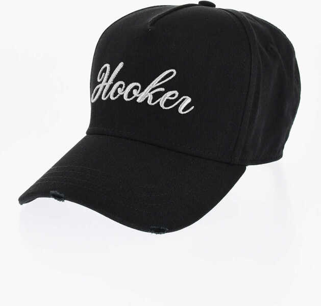 Caciuli DSQUARED2 Cotton Cap With Lurex Embroidery Black Barbati (BM 18568246) 1