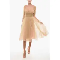 Rochii lungi Tulle Flared Dress With Back Zip Femei
