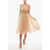 Elisabetta Franchi Tulle Flared Dress With Back Zip Beige