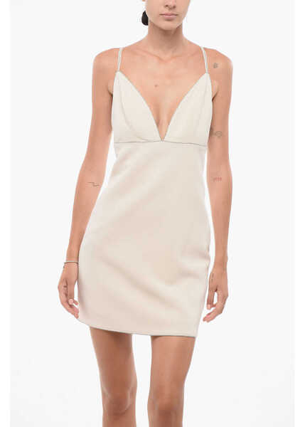 Rochii scurte Elisabetta Franchi Slip Dress With Jeweled Straps Pink Femei (BM 18570454) 4