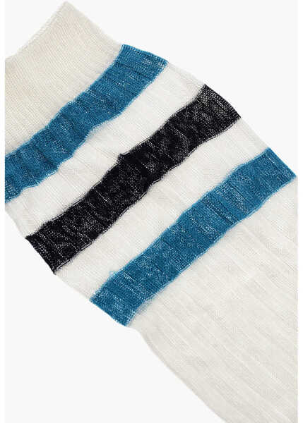 Sosete DSQUARED2 Ribbed Long Socks With Contrasting Details White Femei (BM 18570460) 2