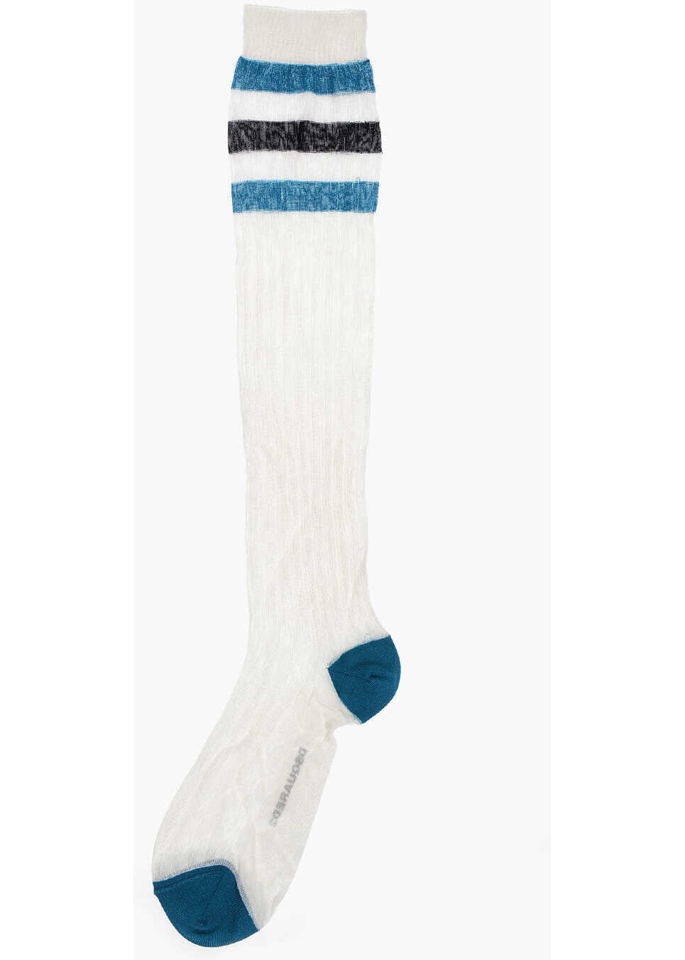 Sosete DSQUARED2 Ribbed Long Socks With Contrasting Details White Femei (BM 18570460) 3