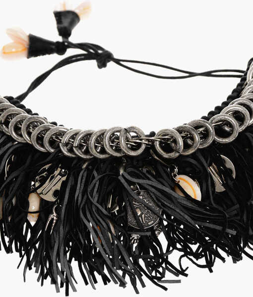 Coliere DSQUARED2 Suede And Metal Cow Girl Plastron Necklace Embellished With Black Femei (BM 18570466) 3