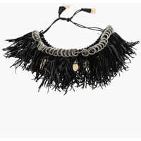 Coliere Suede And Metal Cow Girl Plastron Necklace Embellished With Femei