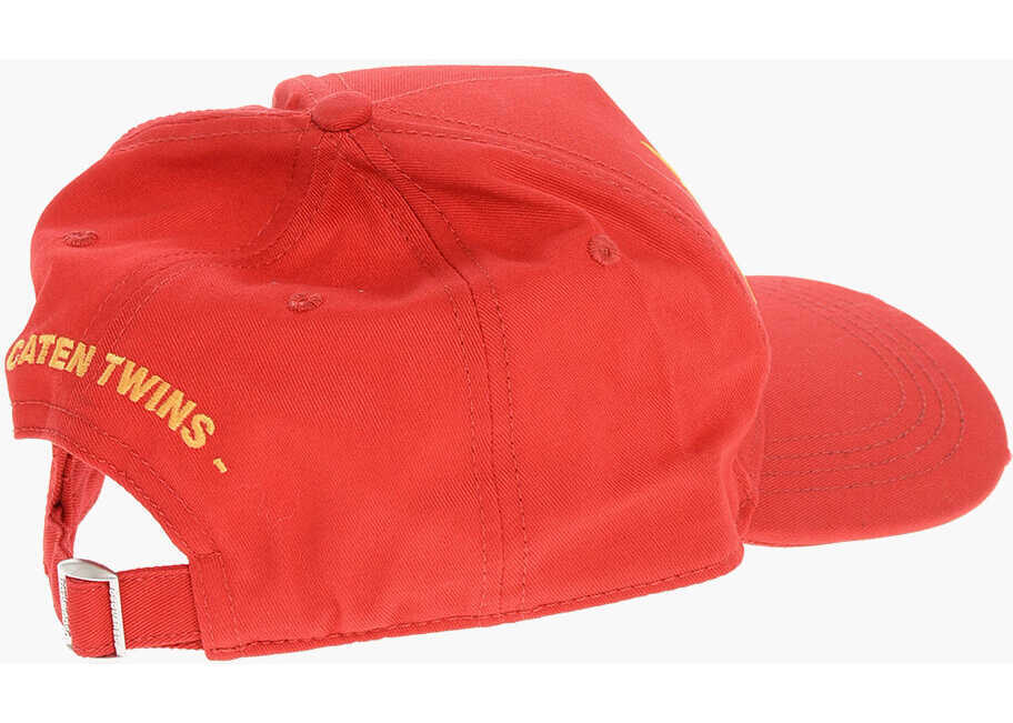 Caciuli DSQUARED2 Cotton Gabardine Climbing Twins Cap With Embossed Detail Red Barbati (BM 18570469) 2