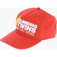 Caciuli Cotton Gabardine Climbing Twins Cap With Embossed Detail Barbati