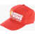 DSQUARED2 Cotton Gabardine Climbing Twins Cap With Embossed Detail Red